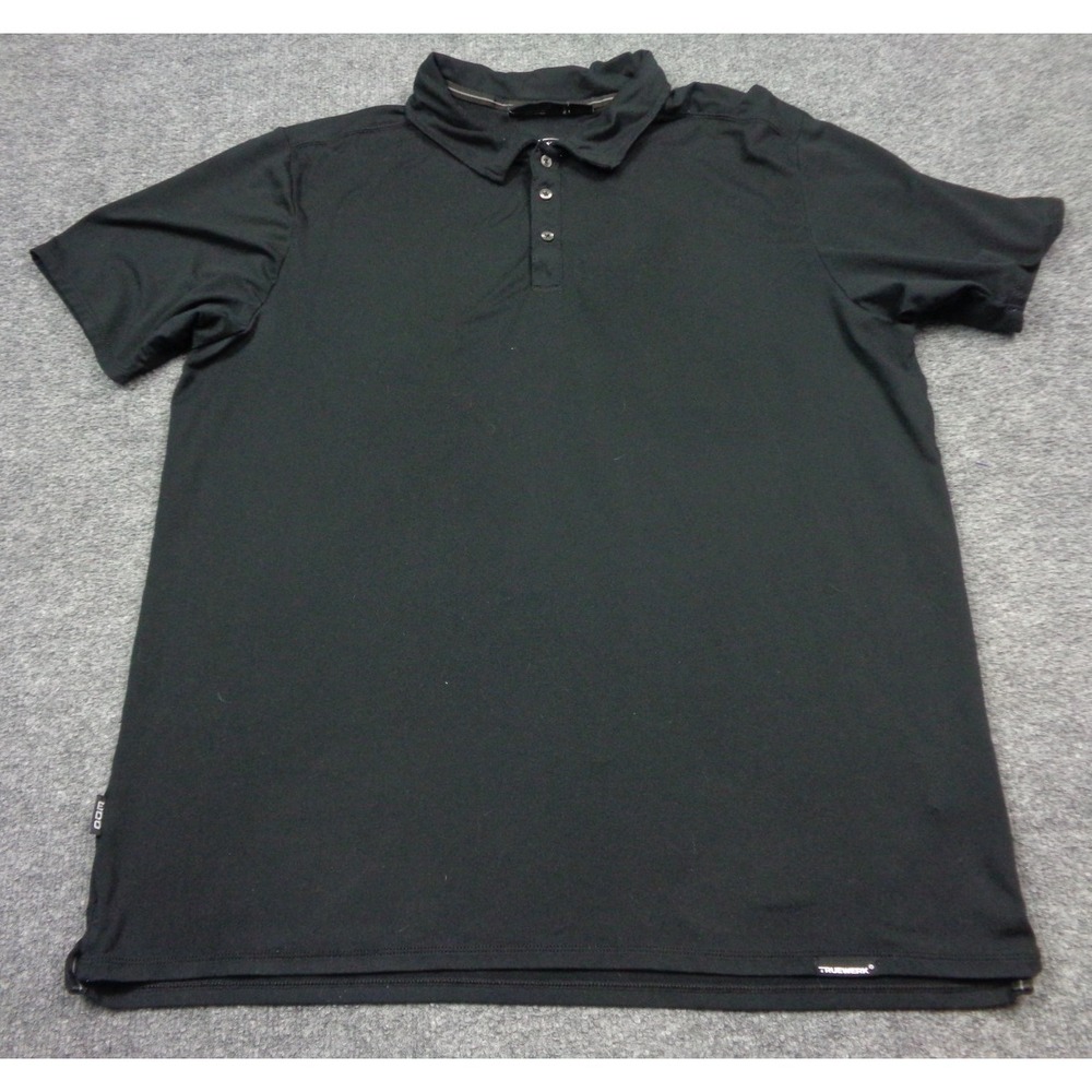 Truewerk Polo Shirt Mens Large Black EDO Office Career Golf Performance Outdoor
